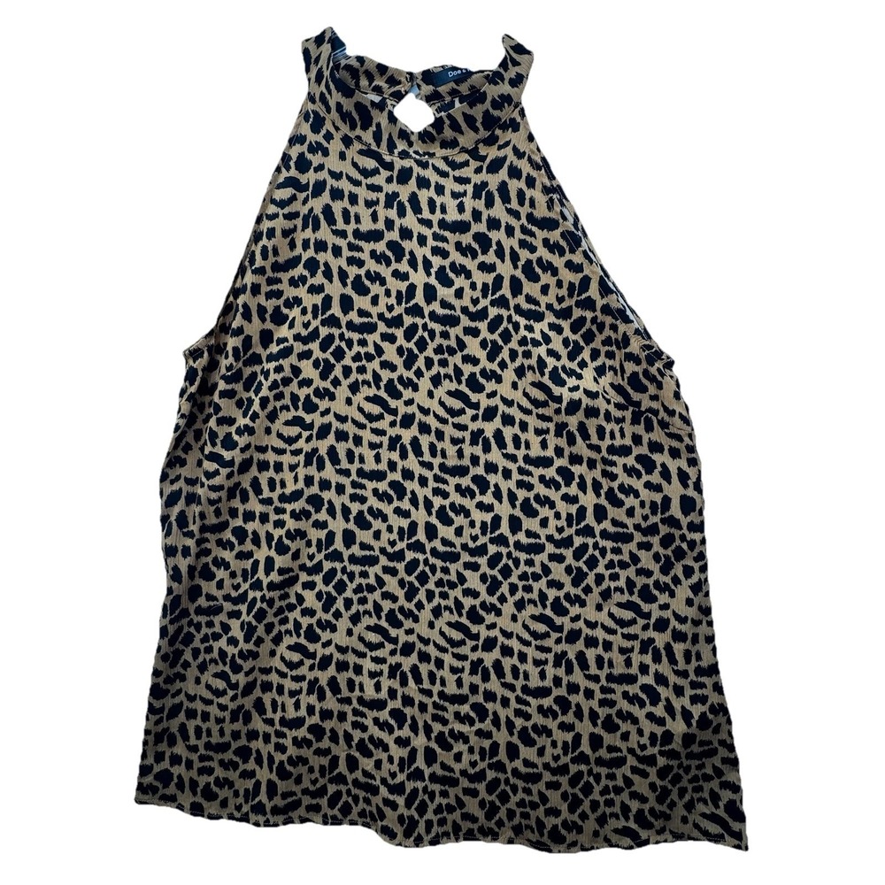Brand New - Doe & Rae Sexy Animal Print High Neck Tank Top Women's Large